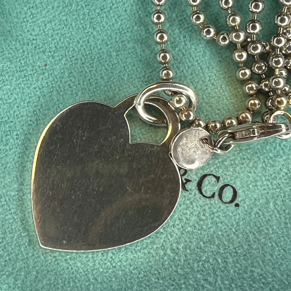 Tiffany & Co. Return to Tiffany Heart Dog Tag Necklace 34" - Picture 6 of 7